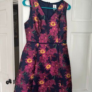 Julia Jordan A-Line Jacquard A-Line Floral Dress